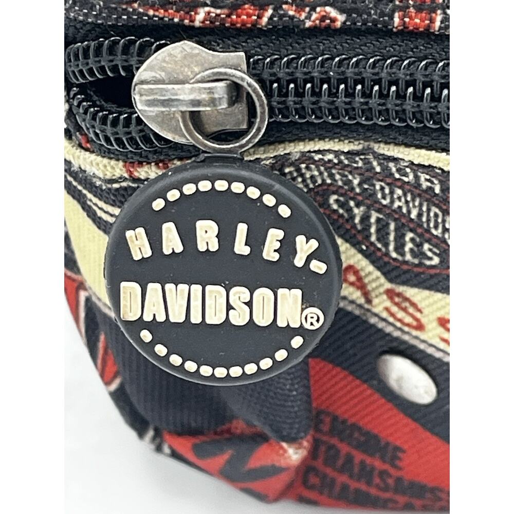 Harley Davidson Mini Crossbody Bag Canvas Logo Print Pre-Luxe 6x5 Biker - Picture 2 of 6